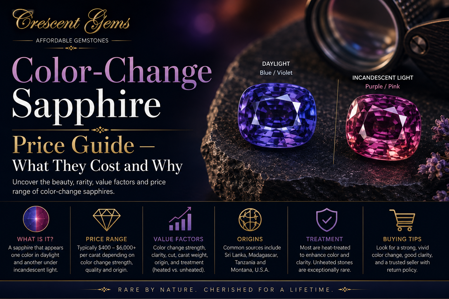 Color-Change Sapphire Price Guide — What They Cost and Why