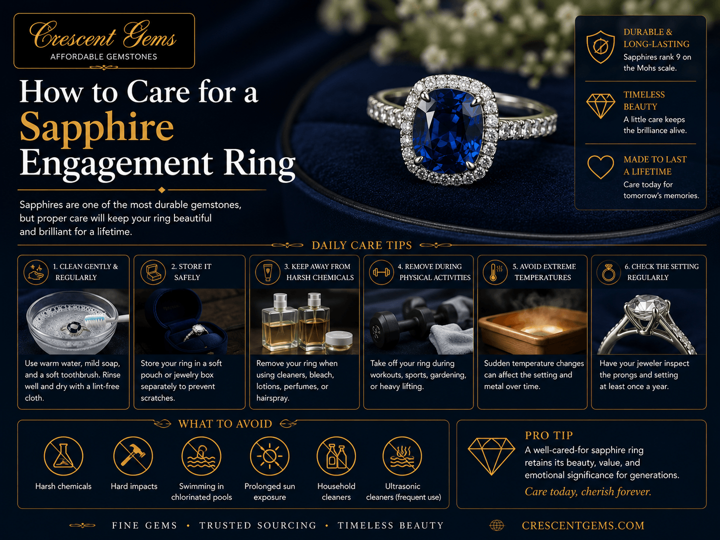 How to Care for a Sapphire Engagement Ring