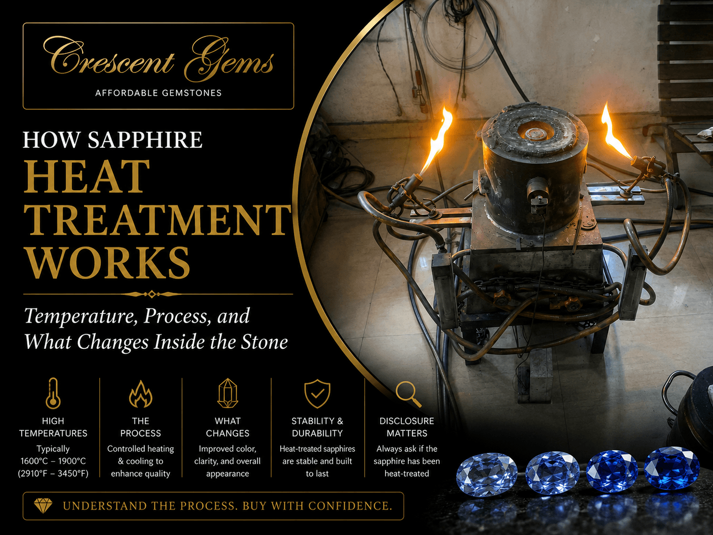 How Sapphire Heat Treatment Works — Temperature, Process, and What Changes Inside the Stone
