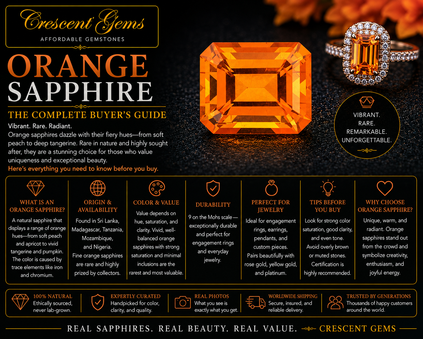Orange Sapphire — The Complete Buyer's Guide