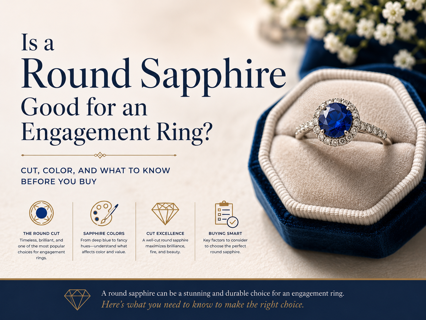 Is a Round Sapphire Good for an Engagement Ring? Cut, Color, and What to Know Before You Buy