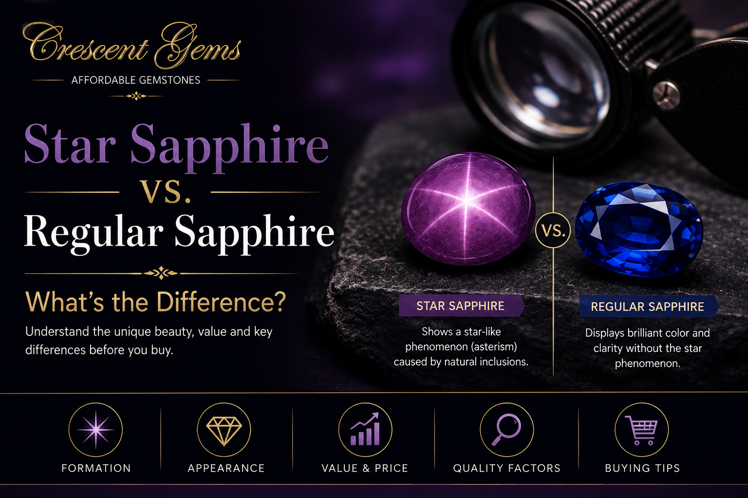 Star Sapphire vs. Regular Sapphire — What's the Difference?