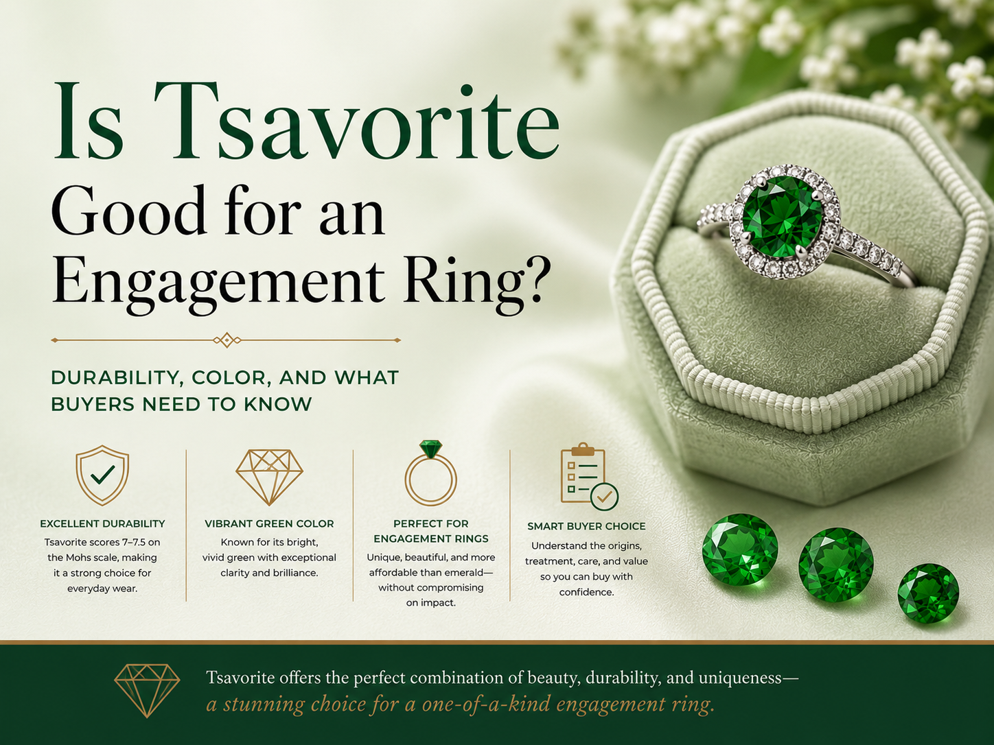 Is Tsavorite Good for an Engagement Ring? Durability, Color, and What Buyers Need to Know