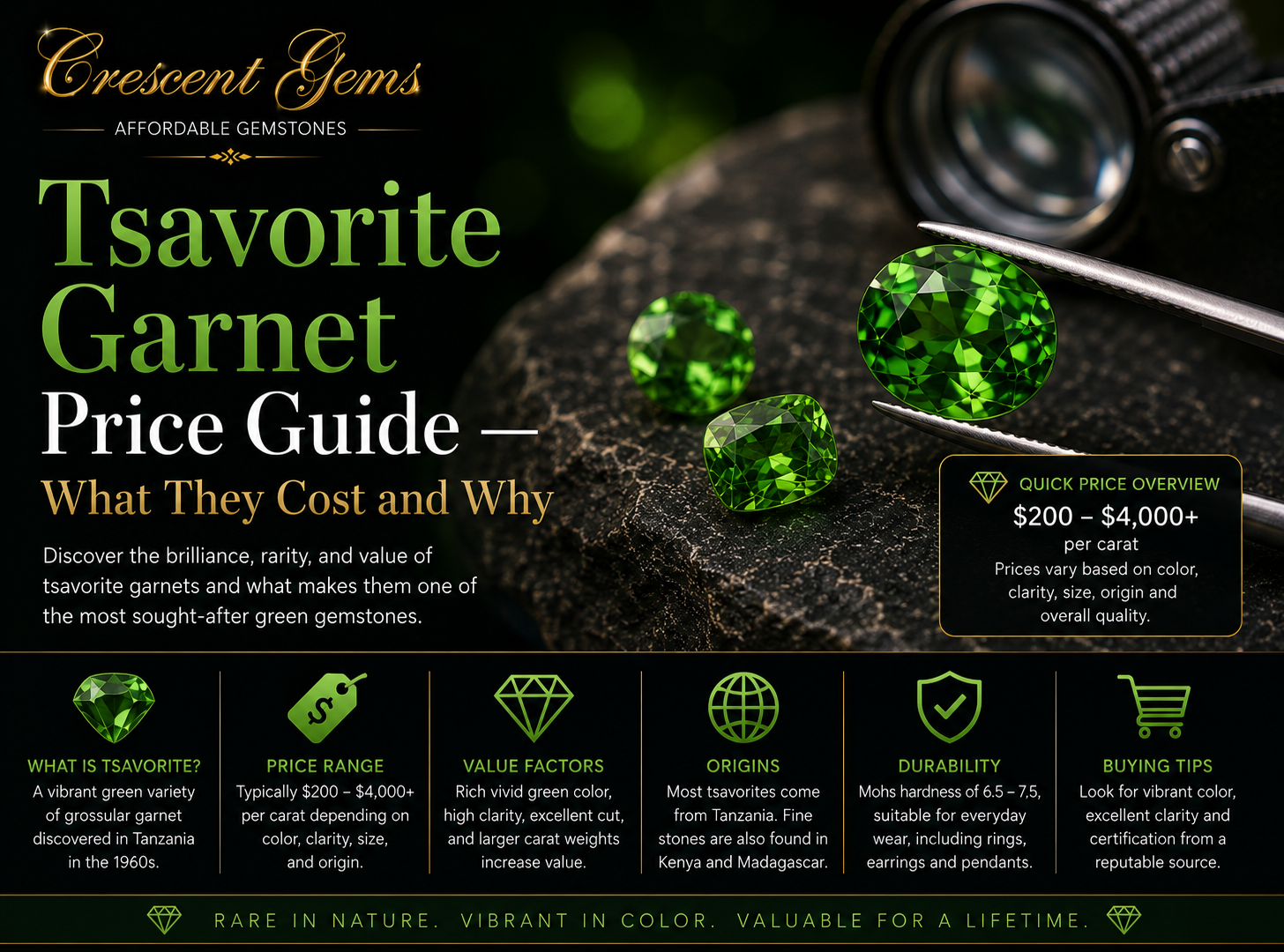 Tsavorite Garnet Price Guide — What They Cost and Why