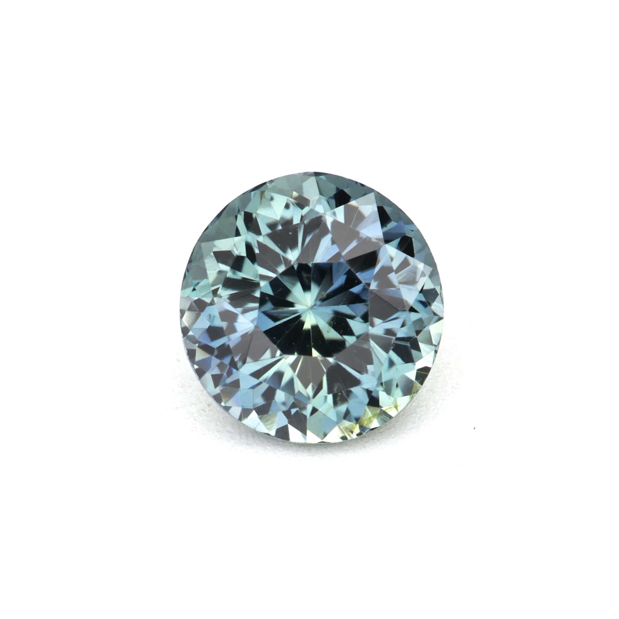 Close-up of a Teal Sapphire gemstones blue and green hues
