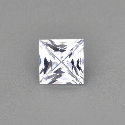 0.61 ct untreated Princess cut White Sapphire excellent clarity and brilliant sparkle, ideal diamond substitute for engagement rings and custom jewelry