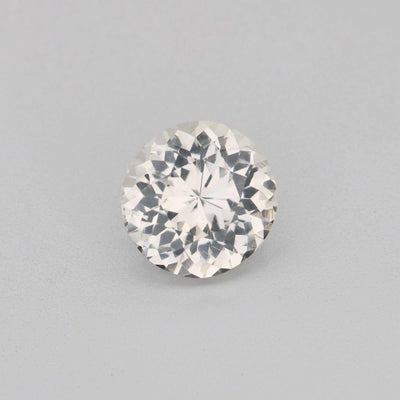 0.68ct 5mm round white sapphire gemstone with brilliant sparkle and durability