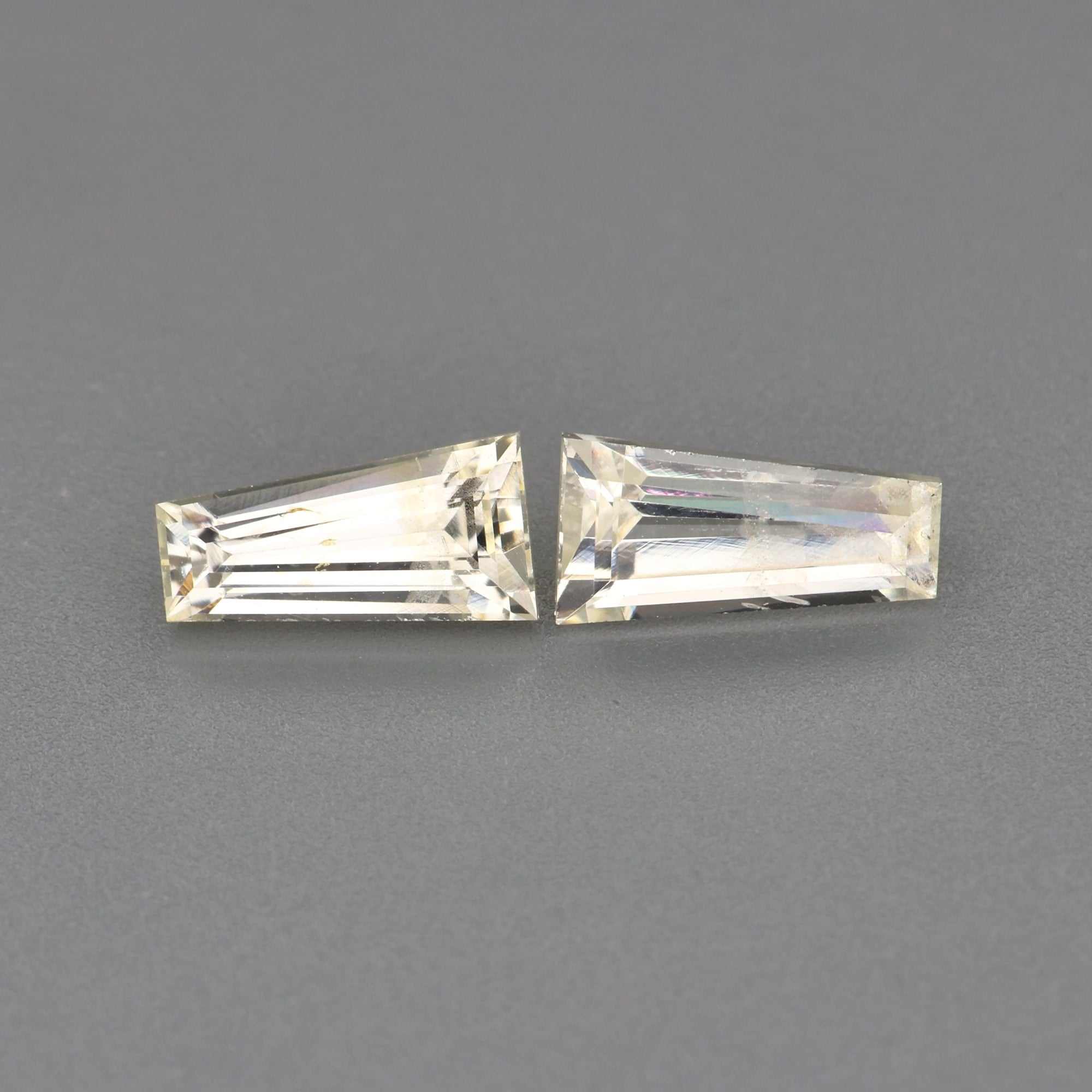 0.87 ctw Tapered Baguette cut Yellow Sapphire ~ matched pair
