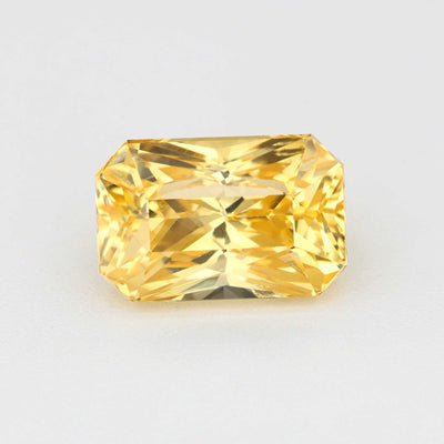 1.82 ct natural untreated vivid yellow sapphire gemstone displaying golden hue and excellent clarity