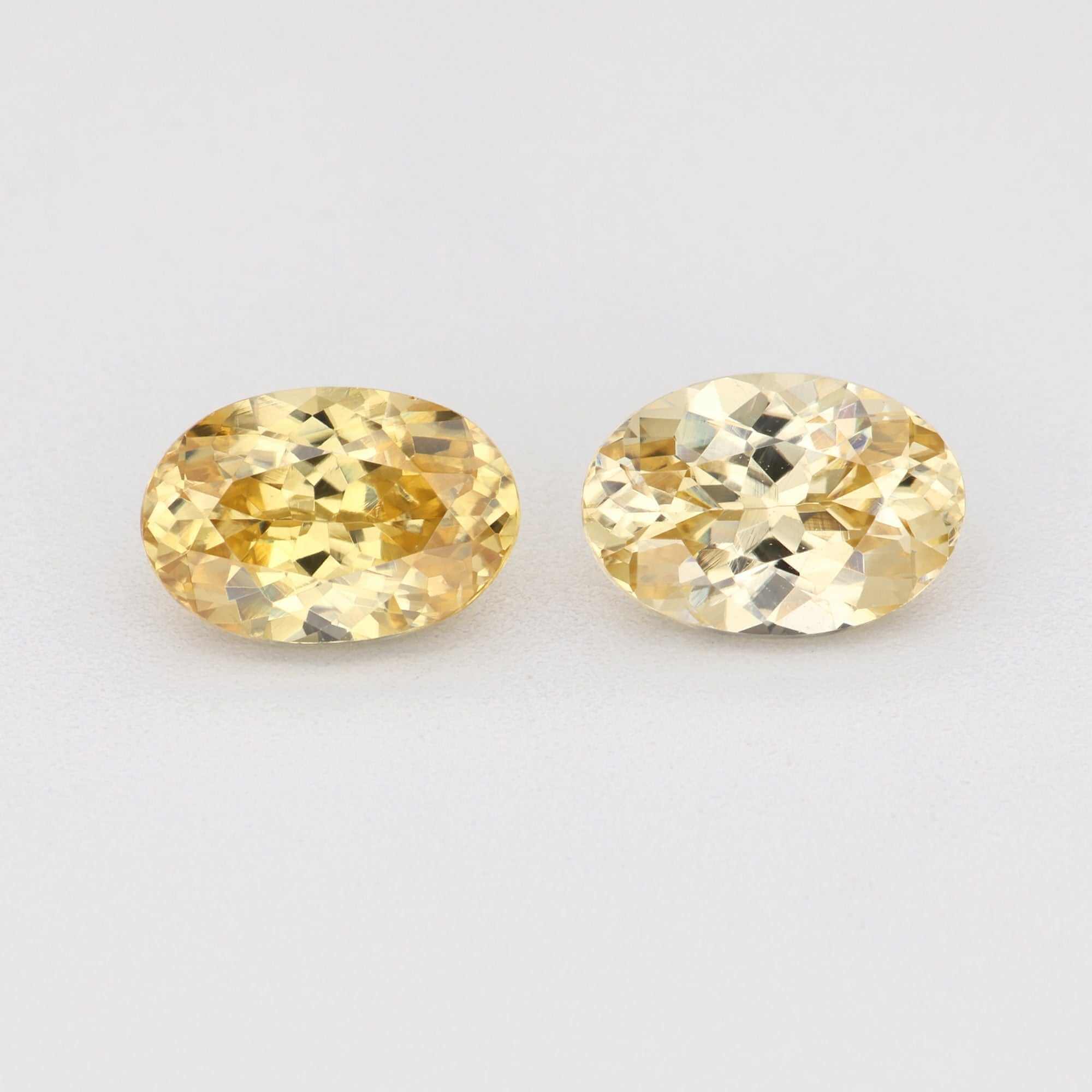 Pair of 1.22 Ct Yellow Zircon pair gemstones with brilliant golden sparkle