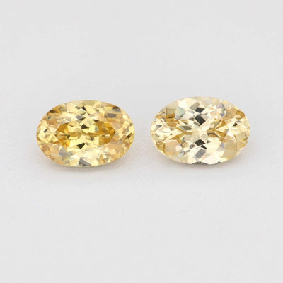 Pair of 1.22 Ct Yellow Zircon pair gemstones with brilliant golden sparkle