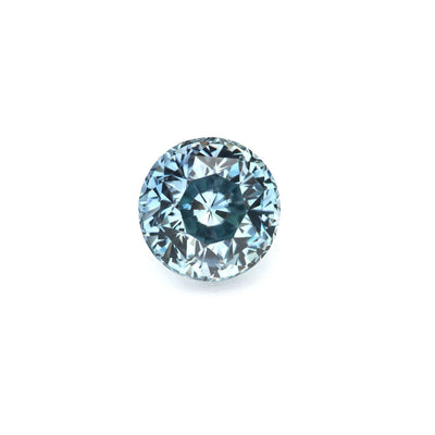 2.08 ct teal sapphire round mixed brilliant cut, unheated, loupe clean with exceptional brilliance and natural teal color