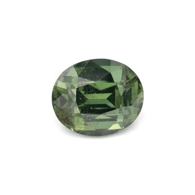 2.086 ct oval green sapphire gemstone with brilliant clarity and deep green hue from Tanzania