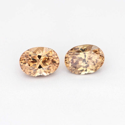 2.24 ct natural brown zircon pair showcasing golden brown color and brilliant clarity for custom jewelry designs