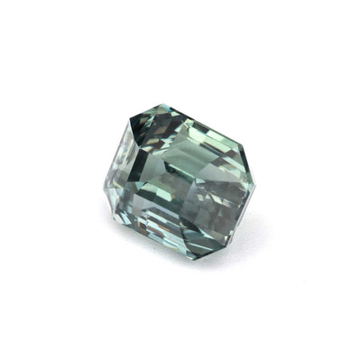 2.12ct unheated teal green sapphire rectangular cut gemstone with natural color and brilliance