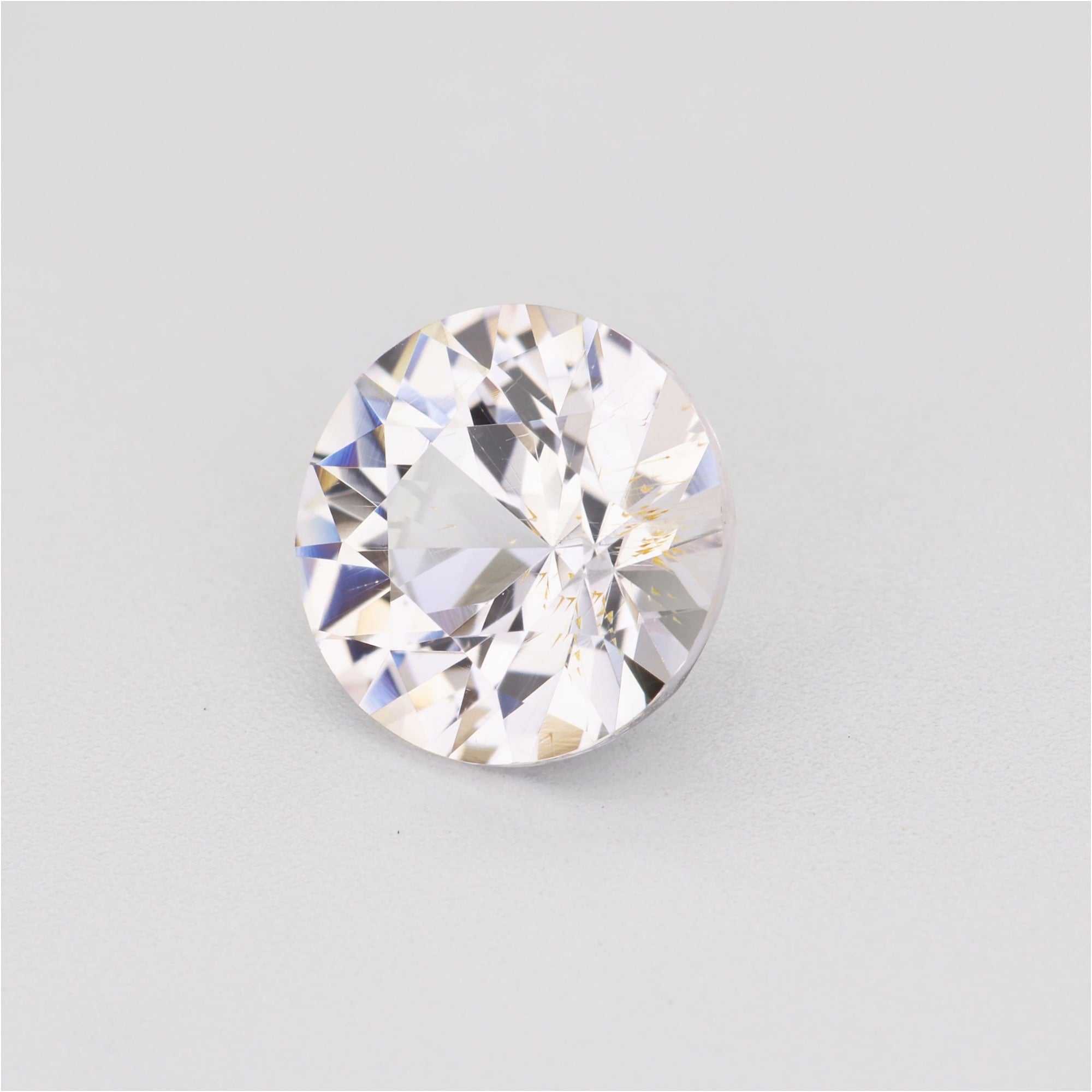 1.30 ct white sapphire showing near-colorless clarity and brilliance