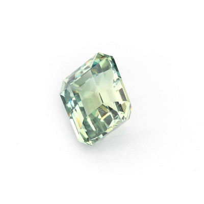 1.81 carat unheated mint green sapphire emerald cut gemstone with brilliant sparkle