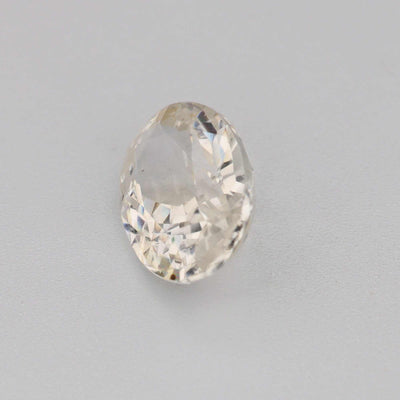 0.95ct 7x5mm oval white sapphire gemstone with exceptional clarity and brilliance for fine jewelry