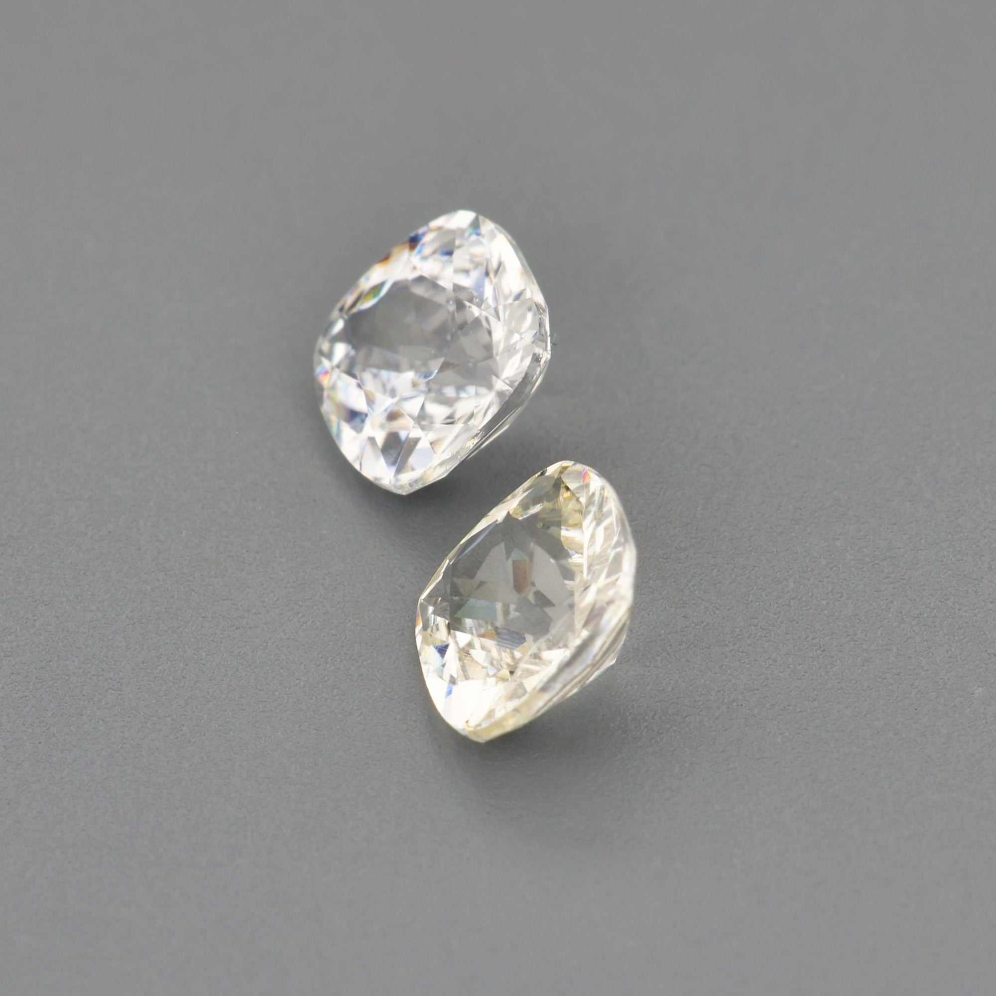 Pair of 0.93 ct unheated white sapphires with excellent clarity and brilliance for custom jewelry