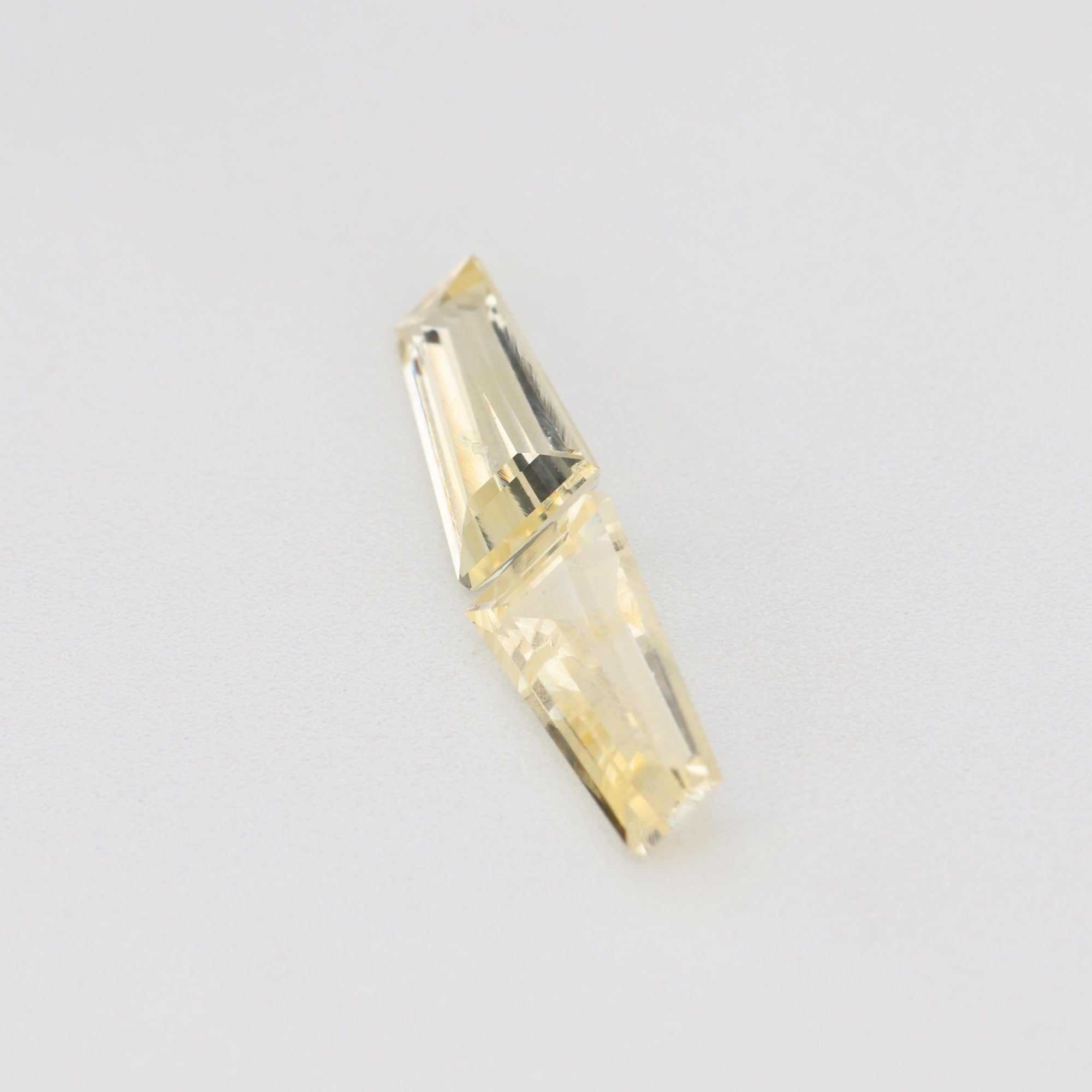 0.74 ctw Tapered Baguette cut Yellow Sapphire ~ matched pair