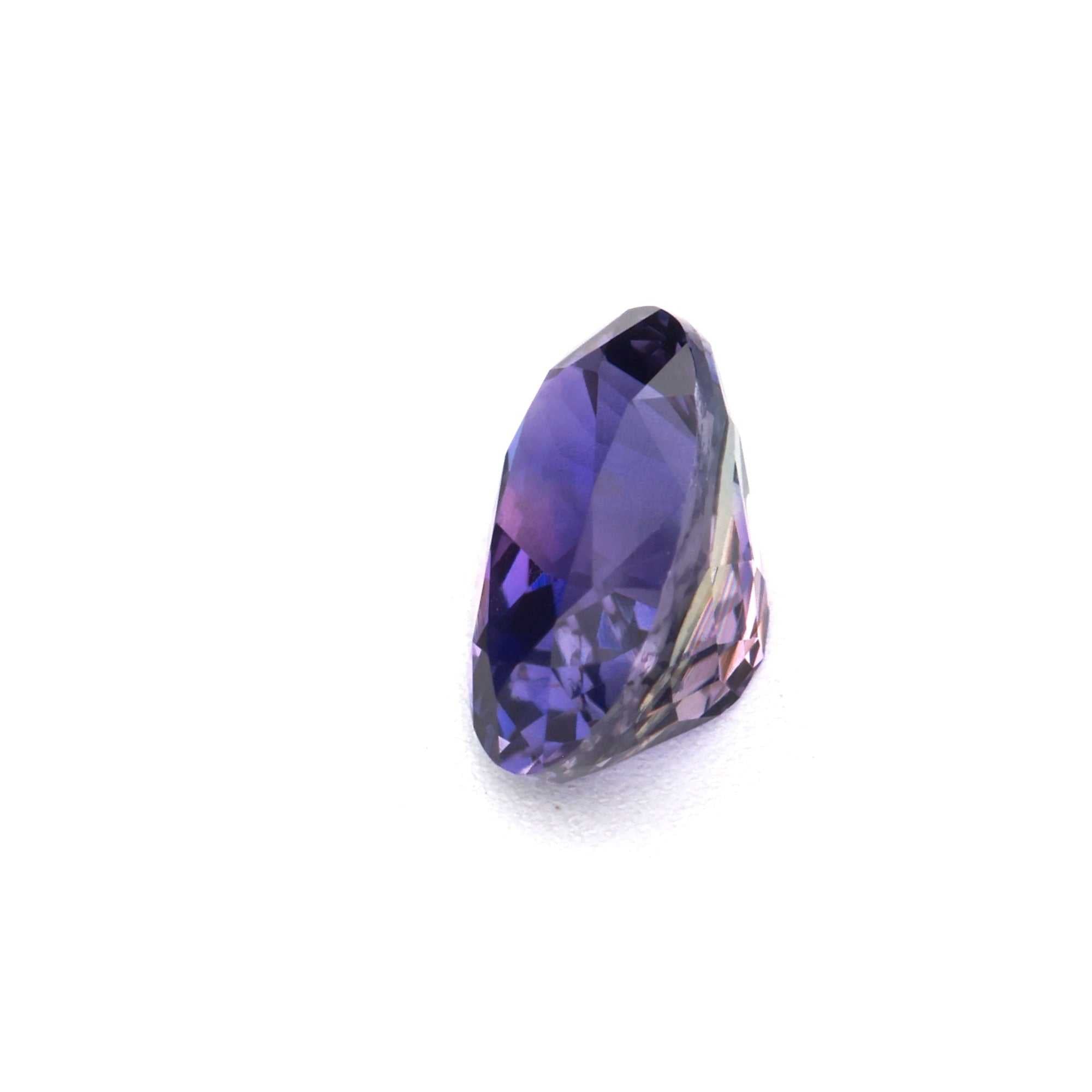 0.59 Ct untreated natural violet sapphire gemstone with excellent clarity and violet purple hue