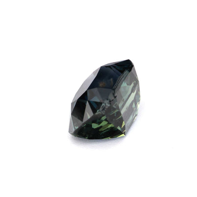 2.01 carat unheated teal sapphire with excellent clarity and brilliant teal-blue-green color