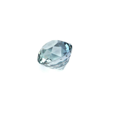 2.08 ct teal sapphire round brilliant cut unheated natural gemstone with exceptional clarity and sparkle