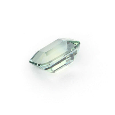 1.81 ct mint green sapphire unheated emerald cut gemstone with brilliant sparkle