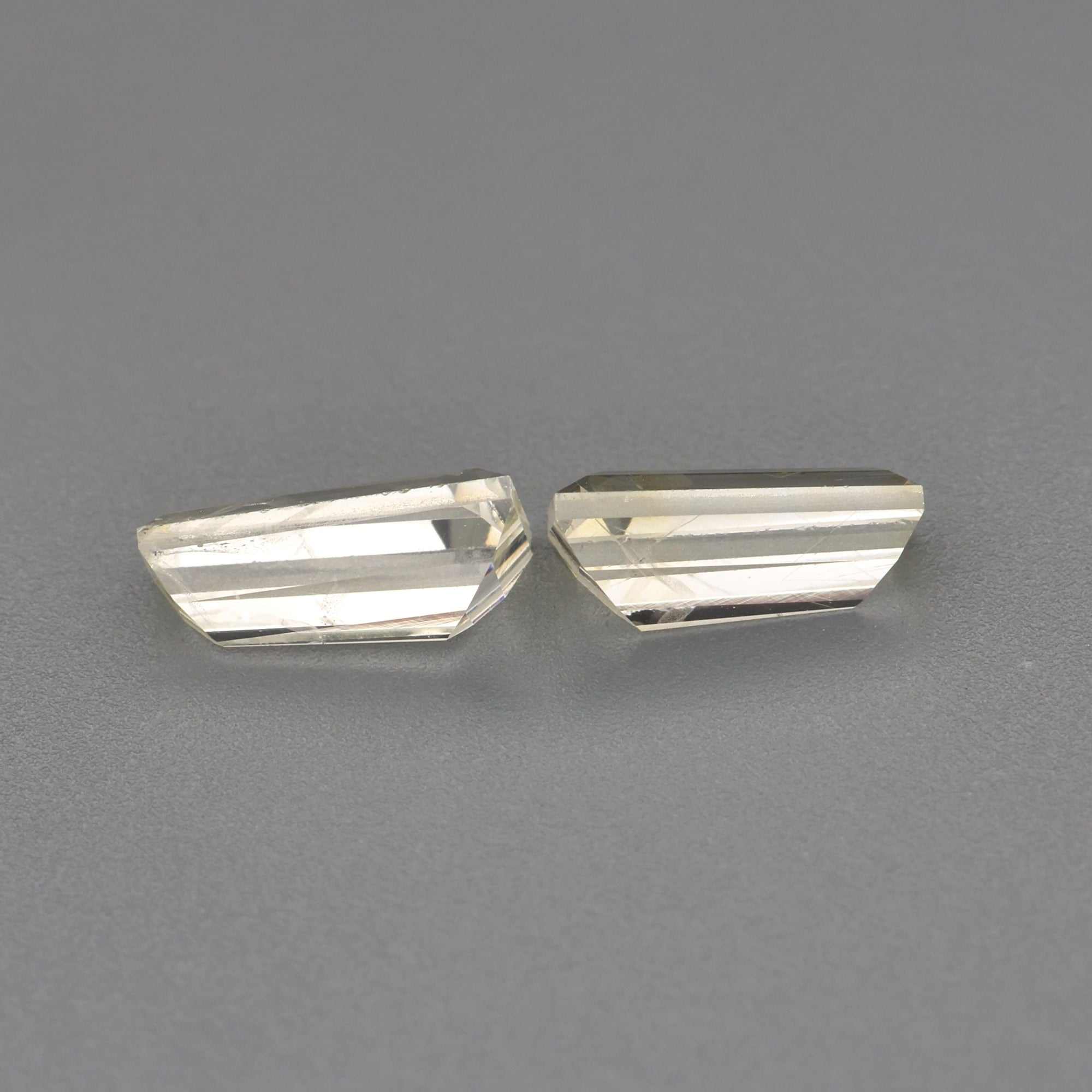 0.87 ctw Tapered Baguette cut Yellow Sapphire ~ matched pair