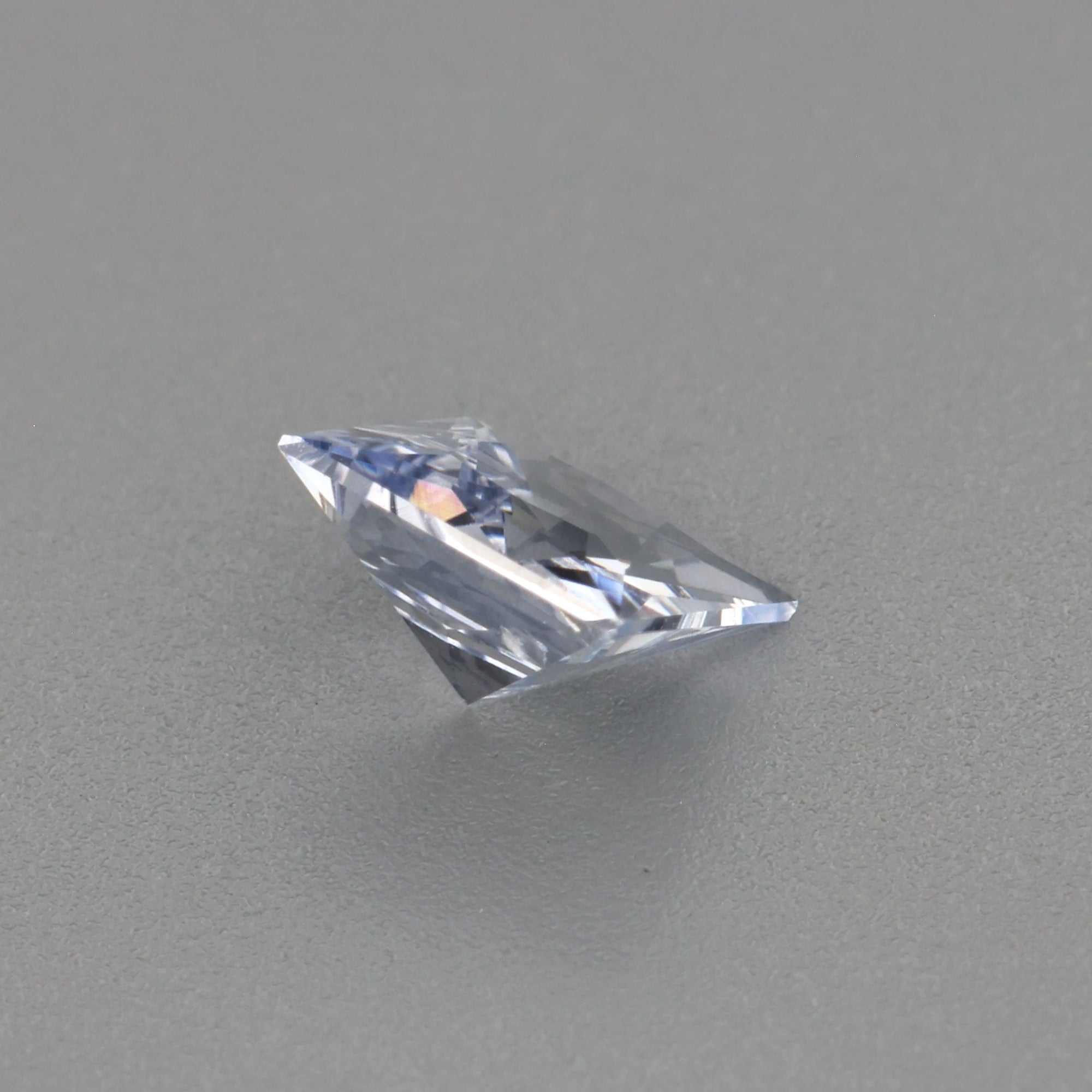 0.33 ct natural Princess cut White Sapphire with brilliant sparkle and diamond-like clarity