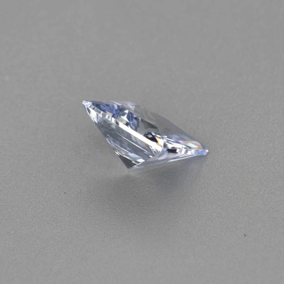 0.61 ct Princess cut White Sapphire with brilliant clarity and sparkle, ideal diamond substitute for custom jewelry designs
