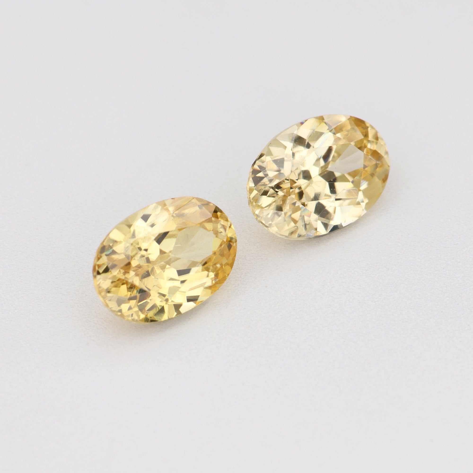 Pair of 1.22 Ct Yellow Zircon pair gemstones with brilliant golden sparkle