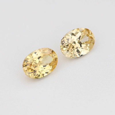 Pair of 1.22 Ct Yellow Zircon pair gemstones with brilliant golden sparkle