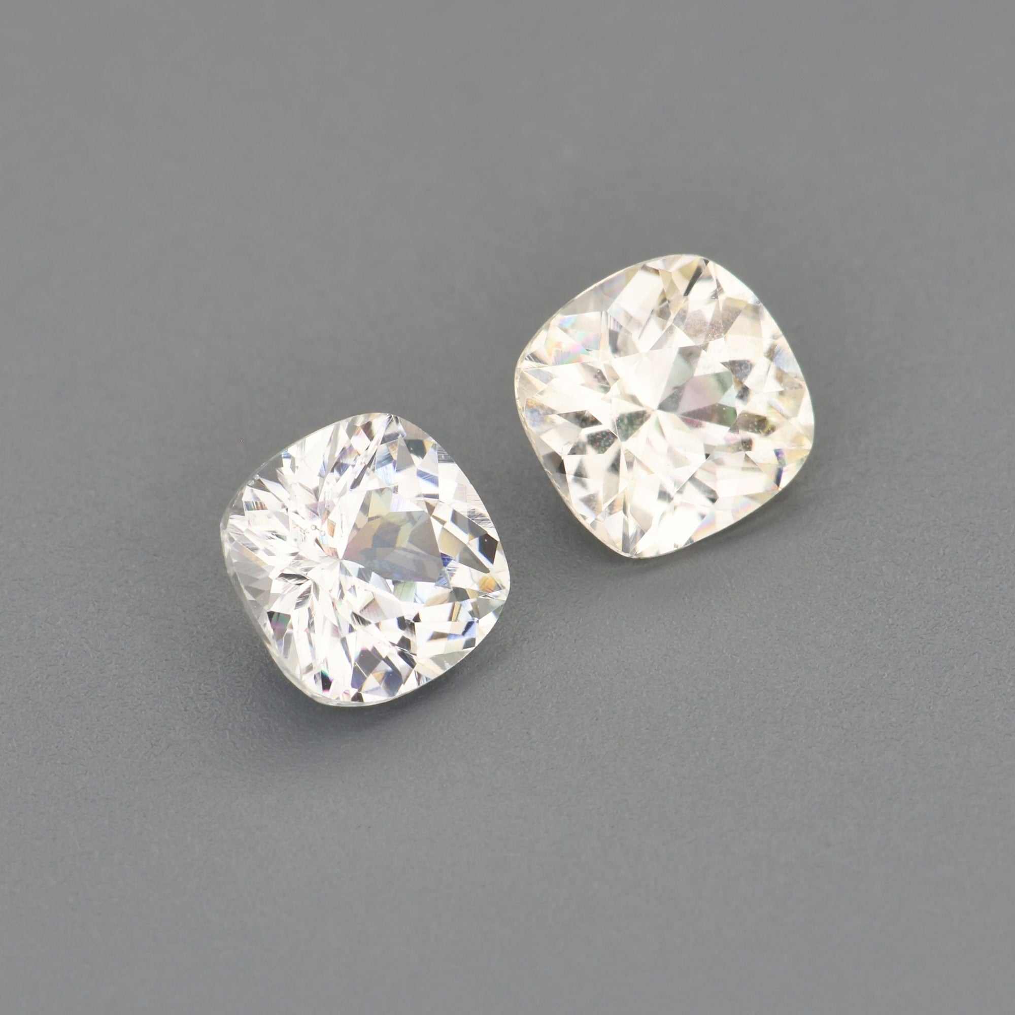 Pair of 0.93 ct White Sapphire Pair with excellent clarity and brilliance for custom jewelry