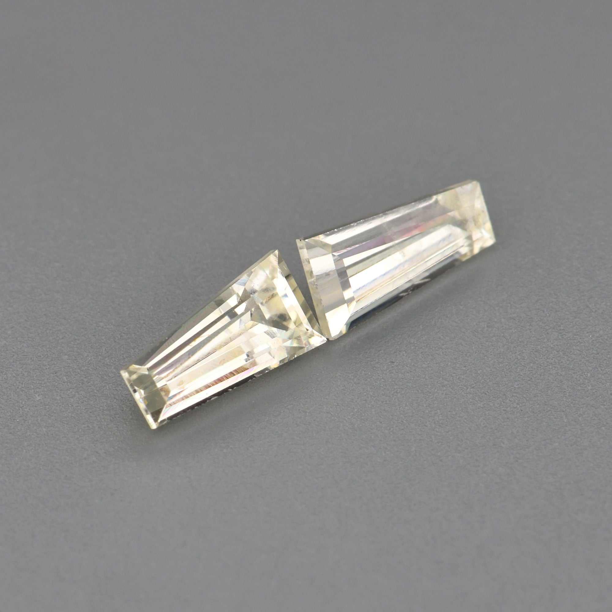 0.87 ctw Tapered Baguette cut Yellow Sapphire ~ matched pair