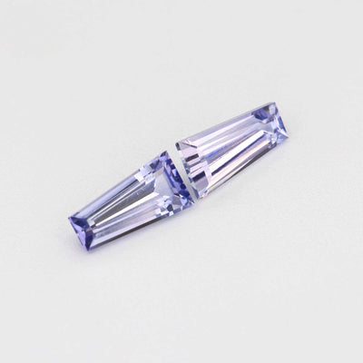 0.78 ctw Tapered Baguette cut Purple Sapphire ~ matched pair
