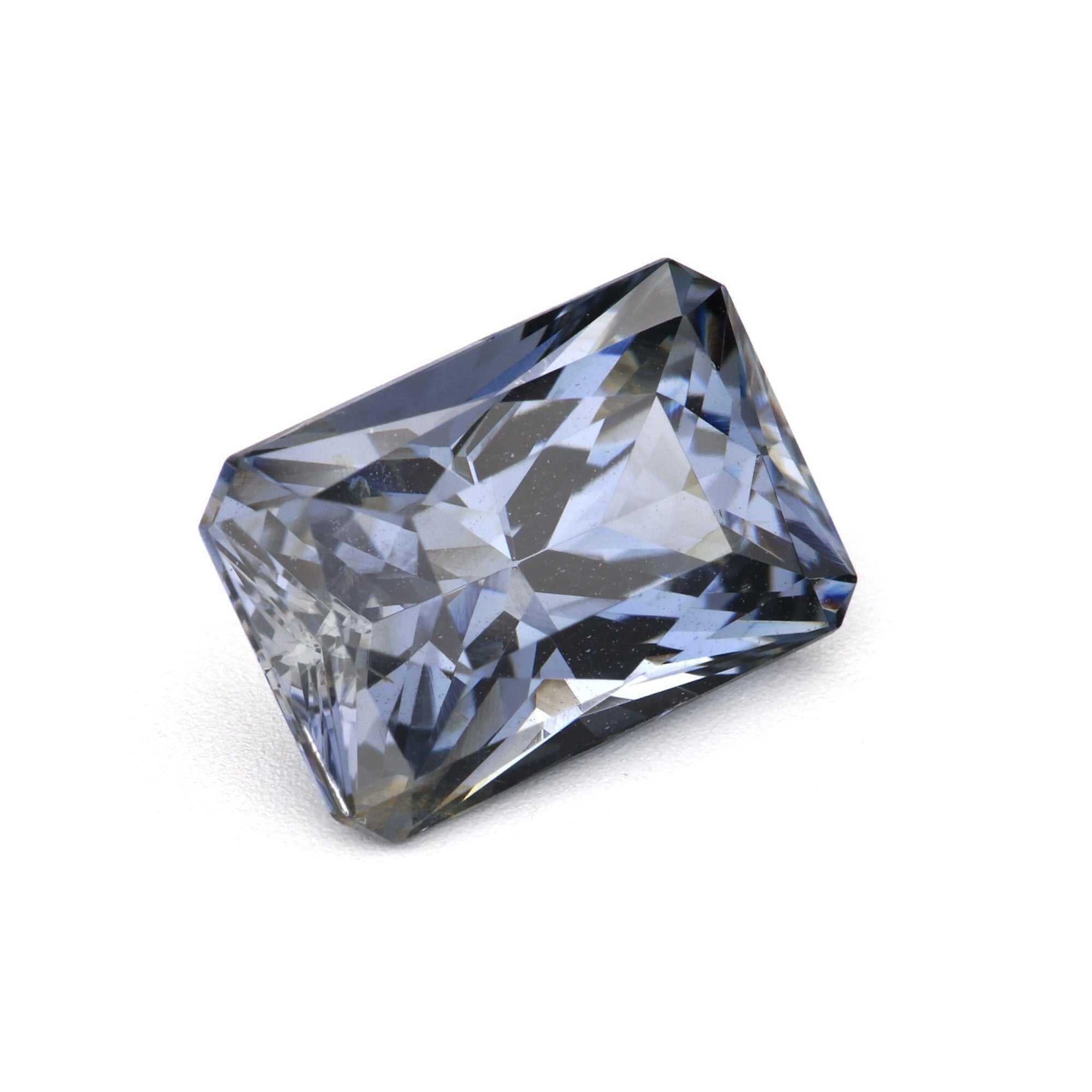 2.65 carat natural bluish gray Blue Spinel gemstone with excellent clarity and precision cut sparkle