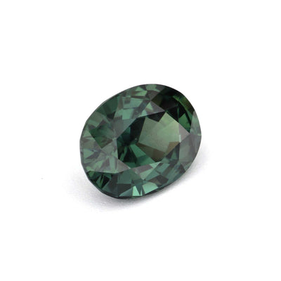1.24ct unheated natural green sapphire gemstone with excellent clarity and brilliant cut