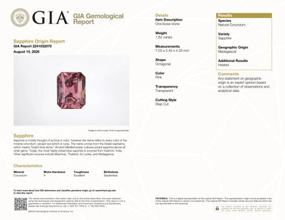 1.62 ct Emerald-Cut Brown Sapphire ~ Madagascar, GIA