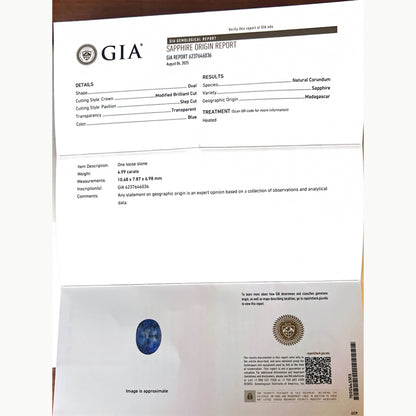 4.99 ct Bi Color Sapphire ~ GIA