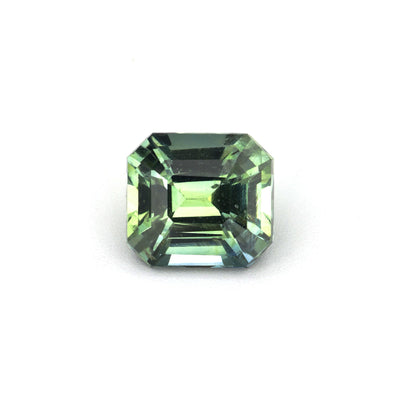 Emerald cut Green Sapphire, 1.17 ct from Ceylon — unheated, natural light green, lab certified