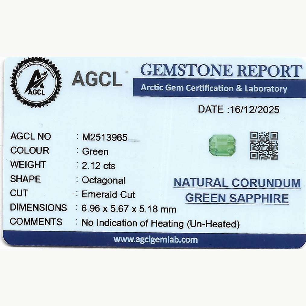 2.12ct Teal Green Sapphire ~ unheated