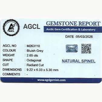 2.65 ct Blue Spinel — Lab Report
