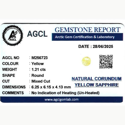 1.21 ct Yellow Sapphire ~ Untreated