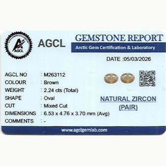 2.24 ct Brown Zircon Pair