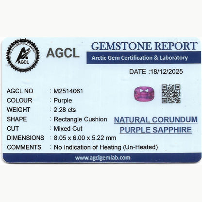 2.28 ct Purple Sapphire ~ Unheated