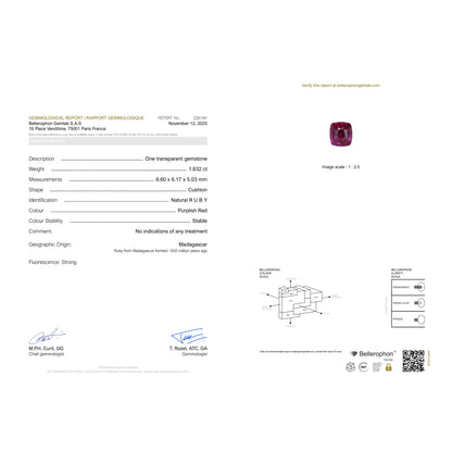 1.85 ct Ruby ~ Untreated