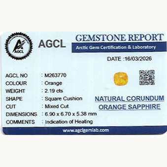 2.18 ct Orange Sapphire