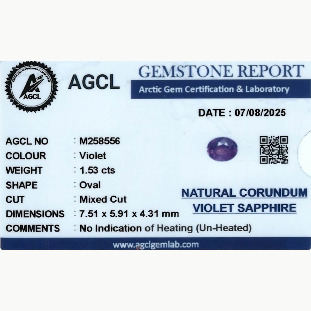 1.53 Ct Violet Sapphire ~ Untreated