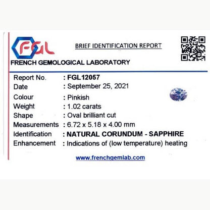 1.02 ct Pink Sapphire